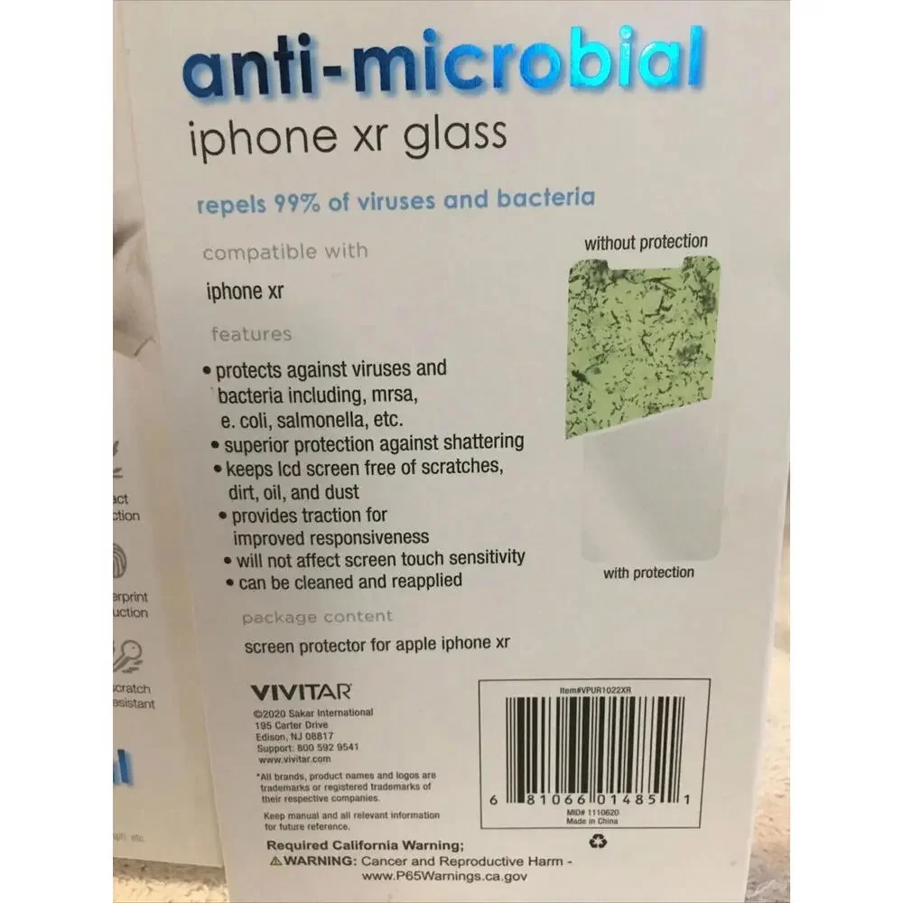 PureMobile (2 Pack) Anti-microbial invisible shield Glass iPhone XR NEW
